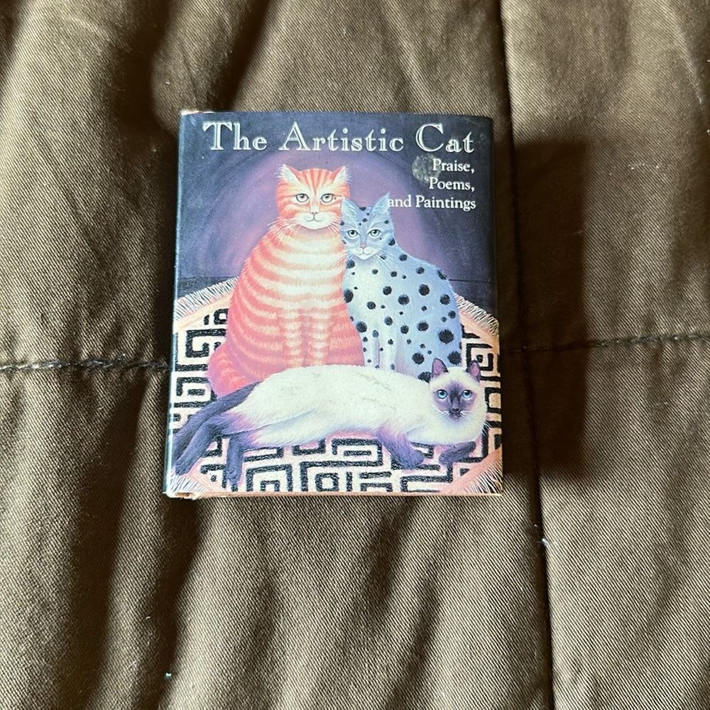 Vintage “The Artistic Cat” Praise, Poems, and Paintings Mini Coffee Table Book